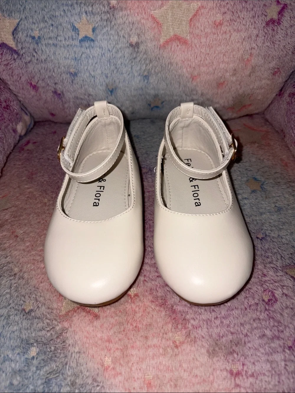 Girls' White Mary Jane Shoes with Ankle Strap